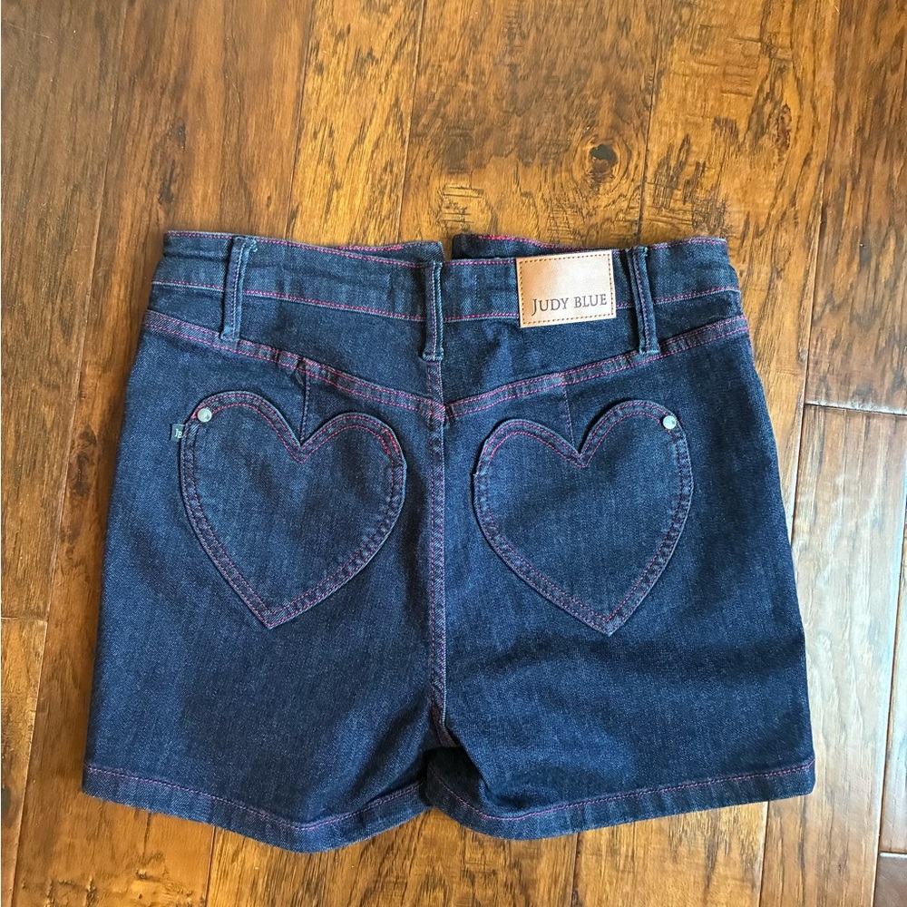 Judy Blue Blue Jean Shorts Heart Design